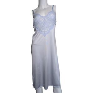 Vintage Satin Lace Slip Dress Midi Medium Y2K Sheer Floral Fairy Coquette Dainty